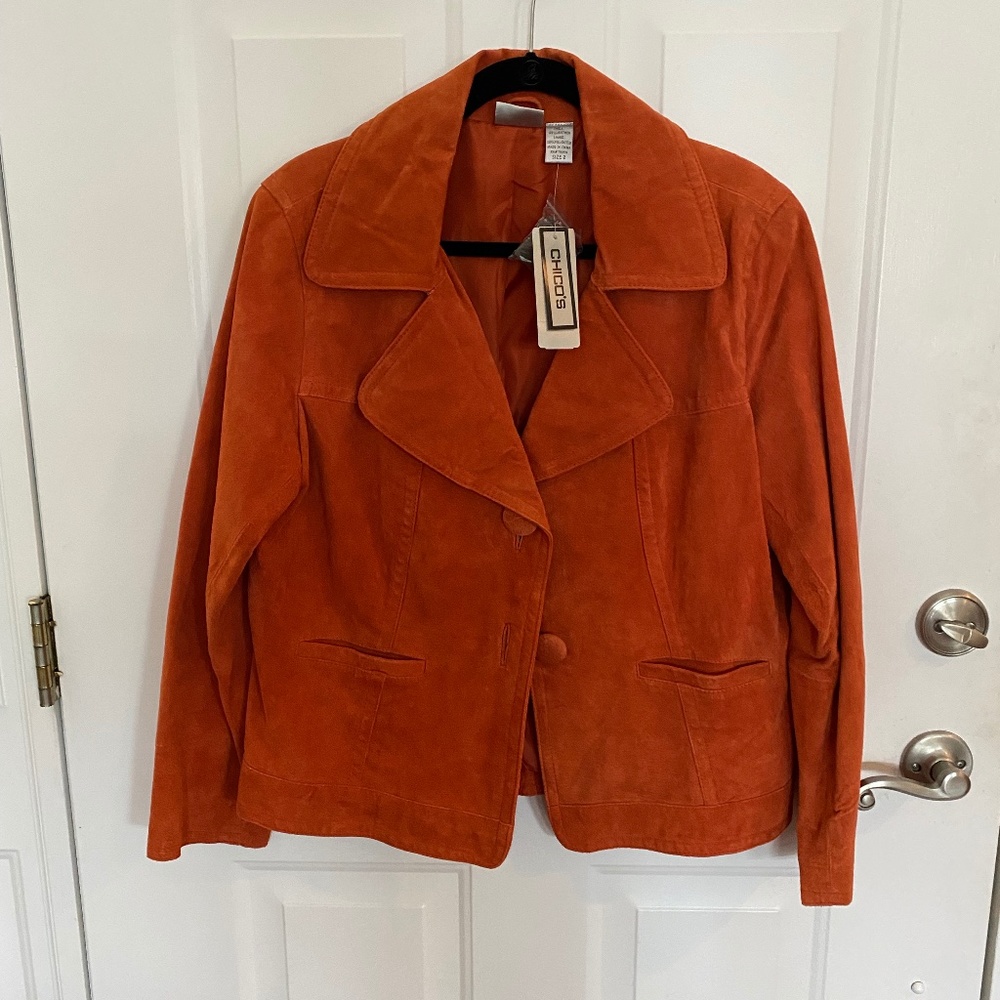 Burnt Orange or Paprika Leather Jacket. Size 2. NWT.